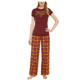 Lids Women's Concepts Sport Burgundy/Gold Washington Commanders Arctic T-Shirt & Flannel Pants Sleep Set